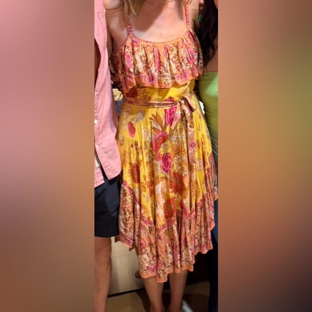 Spell & the Gypsy Floral Dress with Pink and Yellow Accents. Size small - Picture 3 of 3